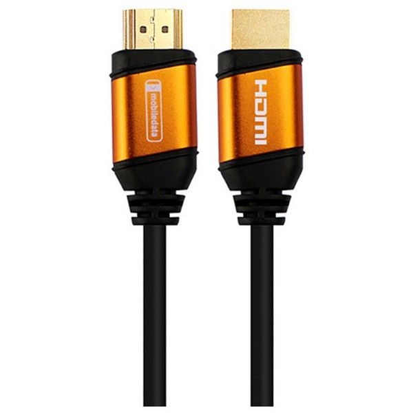 Кабель HDMI - HDMI v2.0b HDR, Gold Yellow 1.0 м черн.