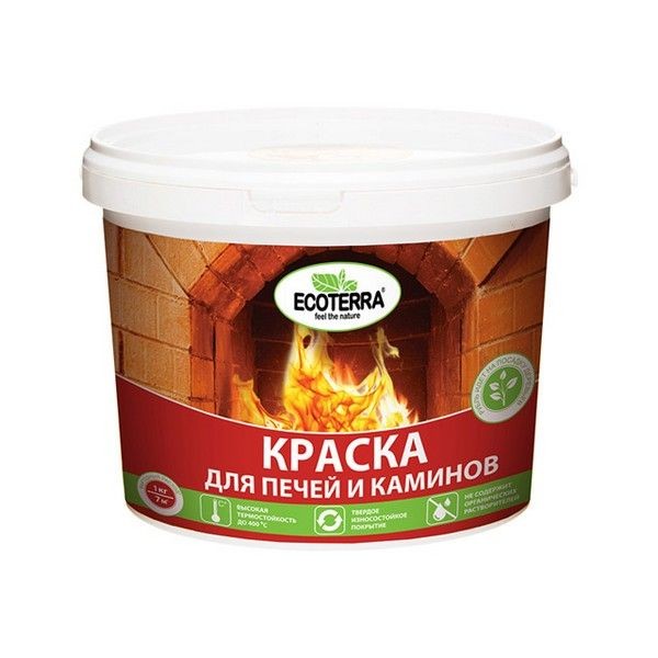 Краска для печей ECOTERRA, 1кг, цвет: красно-коричневая, арт.ЭК000117773