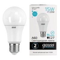 Лампа GAUSS Elementary 15Вт E27 LED 1450Лм 4100K A60 шар