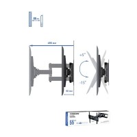 Кронштейн TRESS WM 1044M VESA 100-400 до 35кг накл/повор/черн. для телевизора