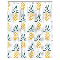 Занавеска для ванной VITARTA Pineapples 180x200см полиэстер белая