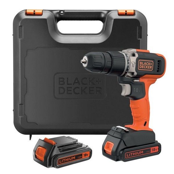 Дрель-шуруповерт ударная BLACK&DECKER BCD003C2K-QW 18В Li-Ion 1,5Ач 2 аккумулятора