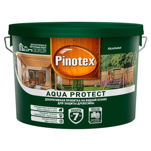 Средство деревозащитное PINOTEX Aqua Protect 9л бесцветное, арт.5235648