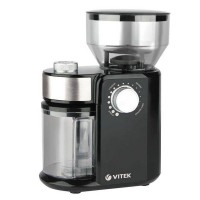 Кофемолка VITEK VT-7129 150Вт 240г жерновая черный, серебристый