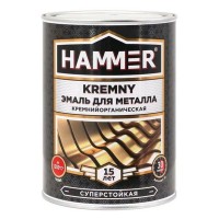 Эмаль термостойкая HAMMER Kremny для металла 0,8кг серебристая RAL9006, арт.ЭК000138081