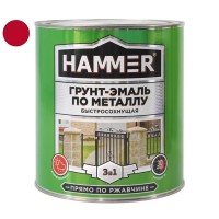 Грунт-эмаль по металлу HAMMER 2,7кг красная, арт.ЭК000125865