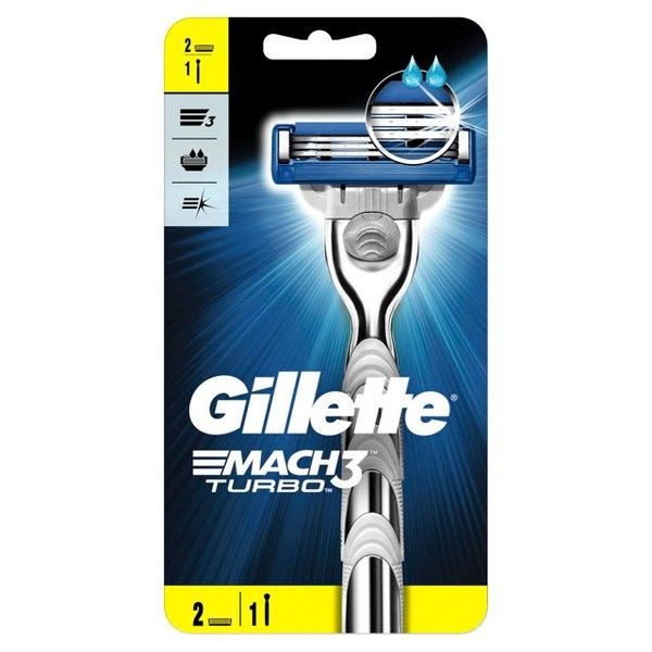 Станок для бритья GILLETTE Mach3 Turbo red + 2 кассеты