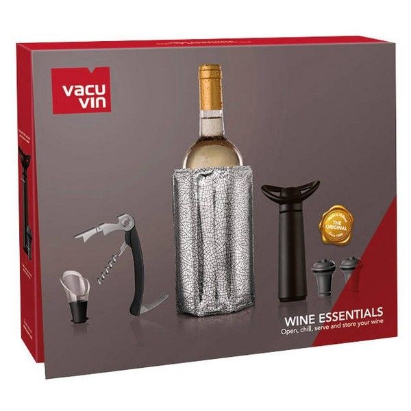 Набор подарочный для вина VACU VIN Essentials: охл. рубашка, штопопор, каплеул, насос, 2пробки