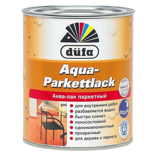 Лак в/д паркетный DUFA Aqua Parkettlack 2,5л полуматовый, арт.МП000000917