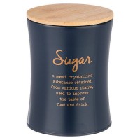 Банка AGNESS Navy style Сахар 1,3л 11х14см сталь окрашенная, бамбук