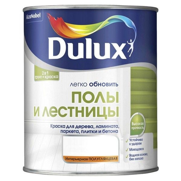 Краска в/д DULUX Полы и Лестницы база BW 2л белая, арт.5327412