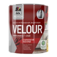 Краска в/д DUFA Premium Velour база 1 для стен и потолков 0,9л белая, арт.МП00-005978