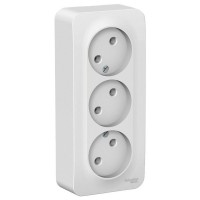 Розетка 3 поста SCHNEIDER ELECTRIC Blanca б/з б/ш 16А белый