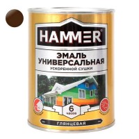 Эмаль алкидная HAMMER ускоренной сушки 0,9кг шоколадная, арт.ЭК000135038