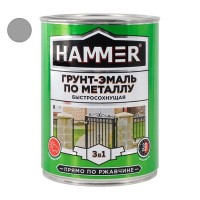 Грунт-эмаль по металлу HAMMER 0,9кг светло-серая, арт.ЭК000116554