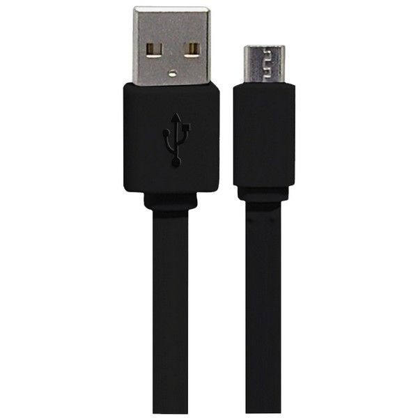 Дата-кабель USB-micro 1м резиновая оплетка черный