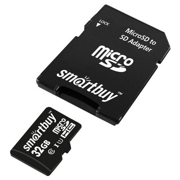 Карта памяти microSDXC SMARTBUY 32GB Class 10 UHS-I с адаптером SD