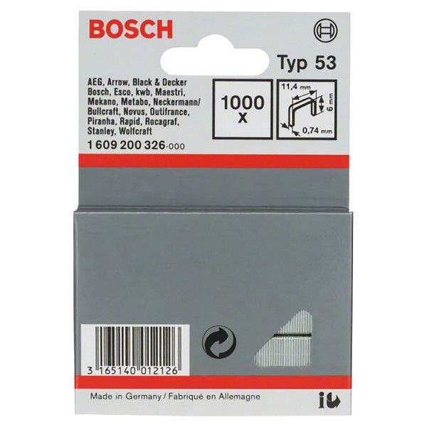 Скобы для степлера BOSCH тип 53 6мм 1000шт