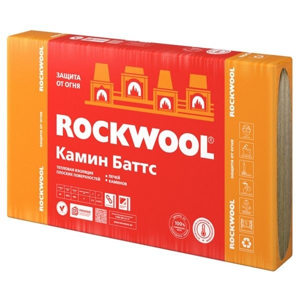 Теплоизоляция Rockwool Камин Баттс 1000х600х30мм