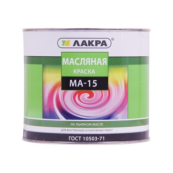 Краска масляная ЛАКРА /МА-15/ зеленый 1,9кг, арт.ма15зел1,9