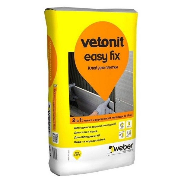 Клей для керам.плитки WEBER Vetonit Easy Fix 25кг, арт.тов-043527