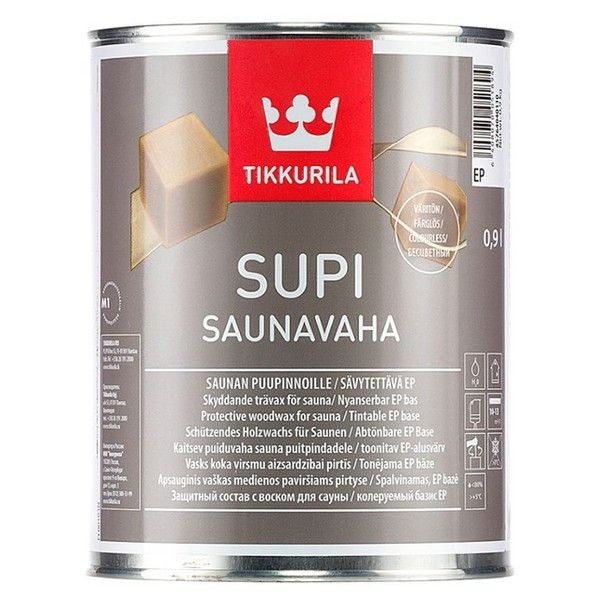 Воск TIKKURILA Supi Saunavaha для сауны 0,9л бесцветный, арт.45764040110