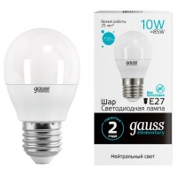 Лампа GAUSS Elementary 10Вт Е27 LED 730Лм 4100K шар