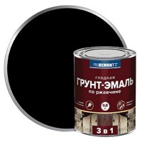 Грунт-эмаль алкидная PROREMONTT 3в1 по ржавчине 0,8 кг черная, арт.8300083