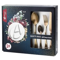 Набор столовых приборов APOLLO Baguette Brass 24шт. нерж.сталь