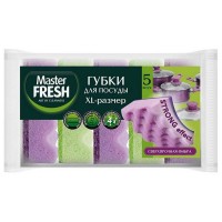 Набор губок MASTER FRESH Strong XL 5шт 10х7х6см поролон, абразив