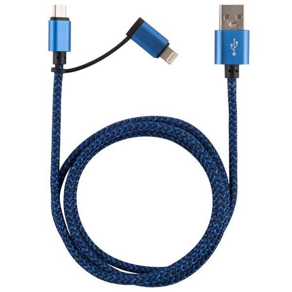 Кабель USB 2.0-lightning-micro USB ENERGY ET-06 1,0м синий