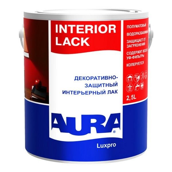 Лак акриловый AURA Interior Lack 2,5л полуматовый, арт.4607003910754