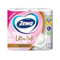 Бумага туалетная ZEWA Soft Ultra 4 шт/уп. 4-слойные 130 листов без аромат белая