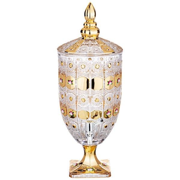 Диспенсер для напитков LEFARD Gold glass 4,8л 19х19х52см с краником стекло