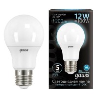 Лампа GAUSS 12Вт E27 LED 1200Лм 4100K A60 груша