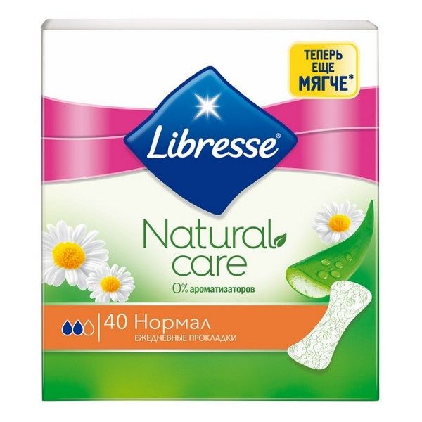 Прокладки LIBRESSE Natural Care Нормал 40шт ежедневные