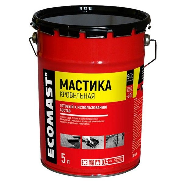 Мастика ECOMAST кровельная 5л, арт.ЭК000133170