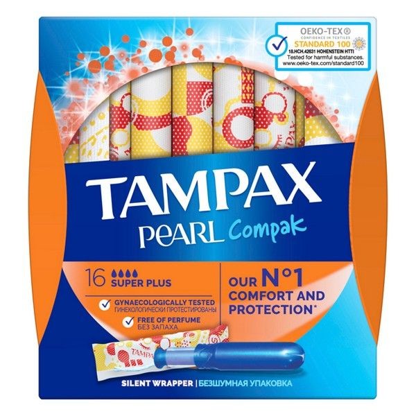 Тампоны TAMPAX Compak Pearl Super Plus 16шт