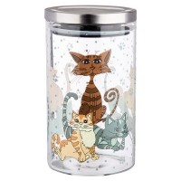 Банка AGNESS Озорные коты 1,2л круглая стекло