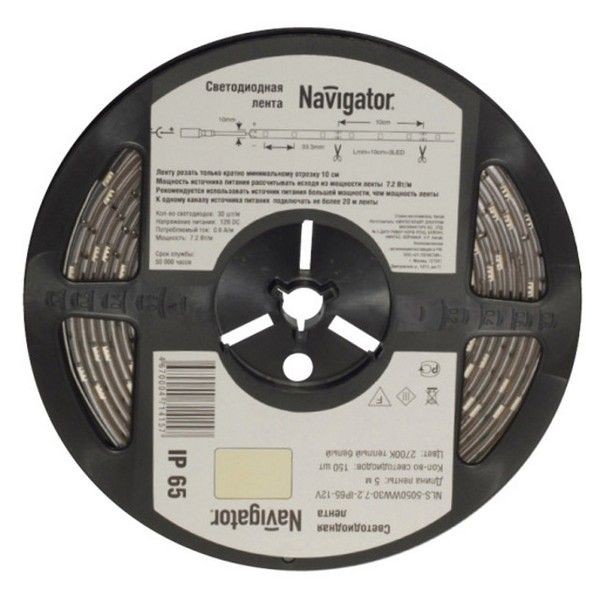 Лента светодиодная LED NAVIGATOR 14.4Вт IP65 12В