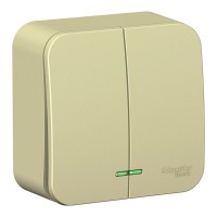 Выключатель 2-клавишный SCHNEIDER ELECTRIC Blanca 10A с/и бежевый