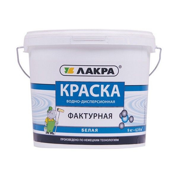 Краска фактурная ЛАКРА Белая 9кг, арт.КрФактурБел9кг