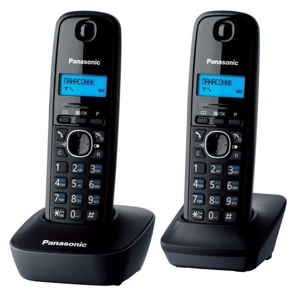 Аппарат телефонный DECT PANASONIC KX-TG1612RUH, 2 трубки, серый