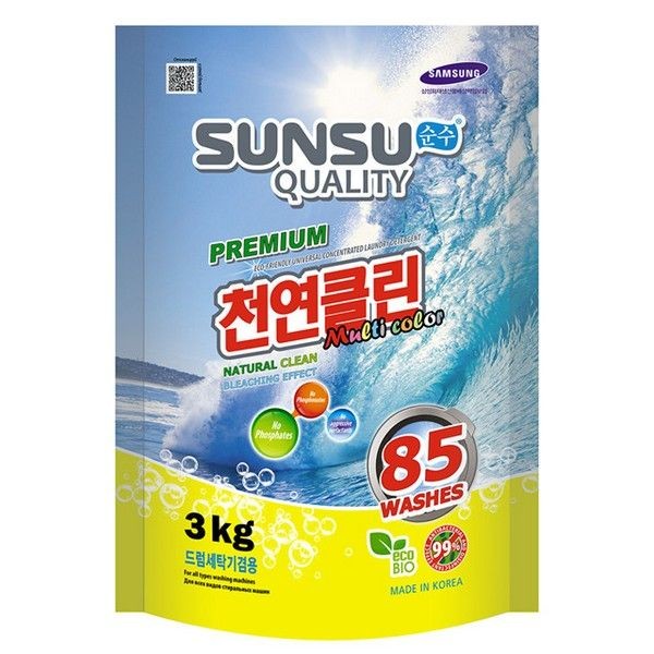 Порошок стиральный SUNSU QUALITY 3кг для цветного белья безфосфатный