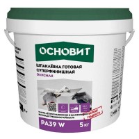 Шпатлевка готовая ОСНОВИТ РА39W Элисилк суперфинишная 5кг, арт.77630