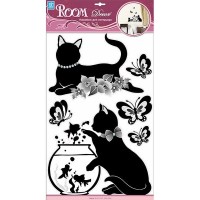 Наклейка ROOMDECOR Кошачье семейство 32х50см, арт.RCA 7528