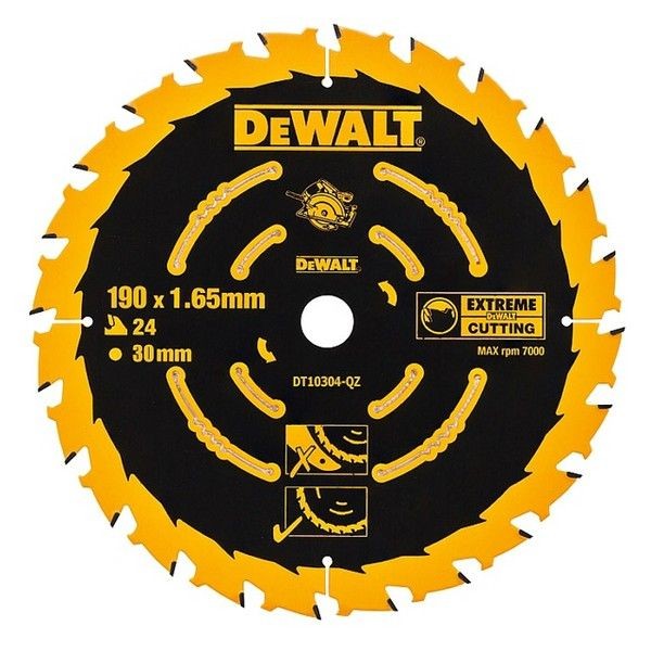 Диск пильный DEWALT по дереву 190х30мм 24 зубьев