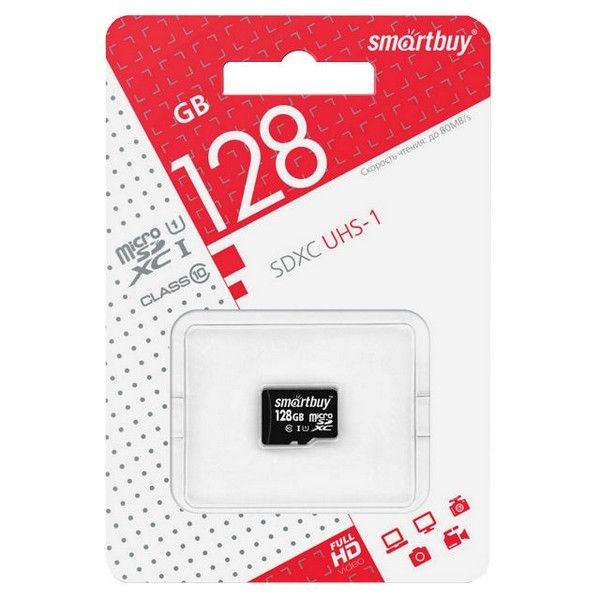 Карта памяти microSDXC SMARTBUY 128GB Class 10 UHS-1