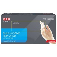 Перчатки PRO SERVICE Professional виниловые размер L 100шт