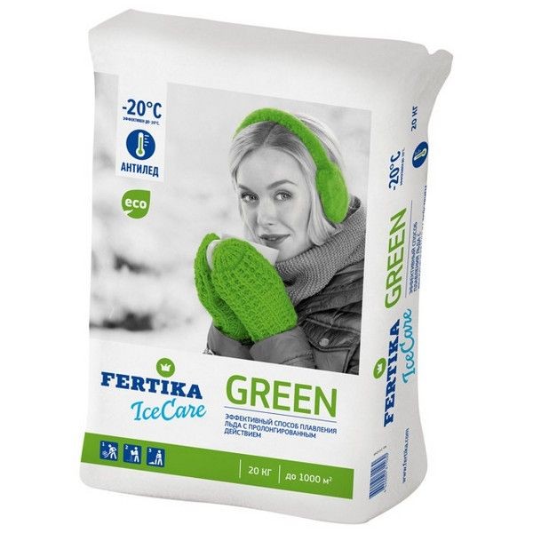 Реагент противогололедный Fertika IceCare Green 20кг